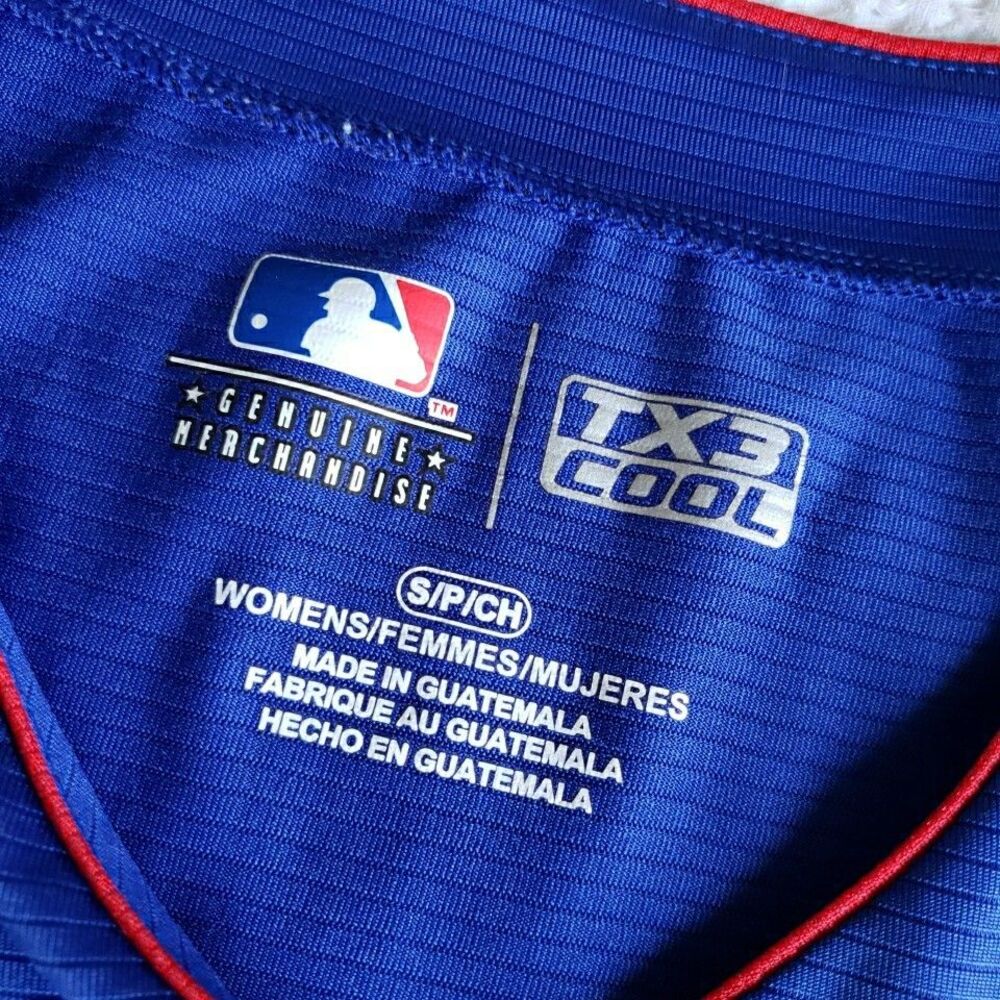 Chicago Cubs Womens Small S Blue Tx3 Cool V-Neck Jersey Style Shirt MLB Baseball - Picture 5 of 7